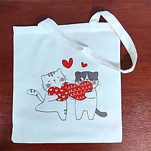 Nákupné tašky - Taška valentín (Mačičky 2) - 16281437_