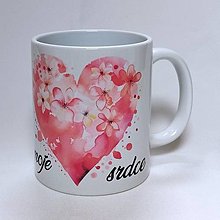 Nádoby - Valentínsky hrnček (Srdce kvety) - 16281511_