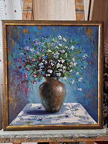 Obrazy - Obraz "Lúčne kvety", 45.5x50 cm, zarámovaný. - 16281433_