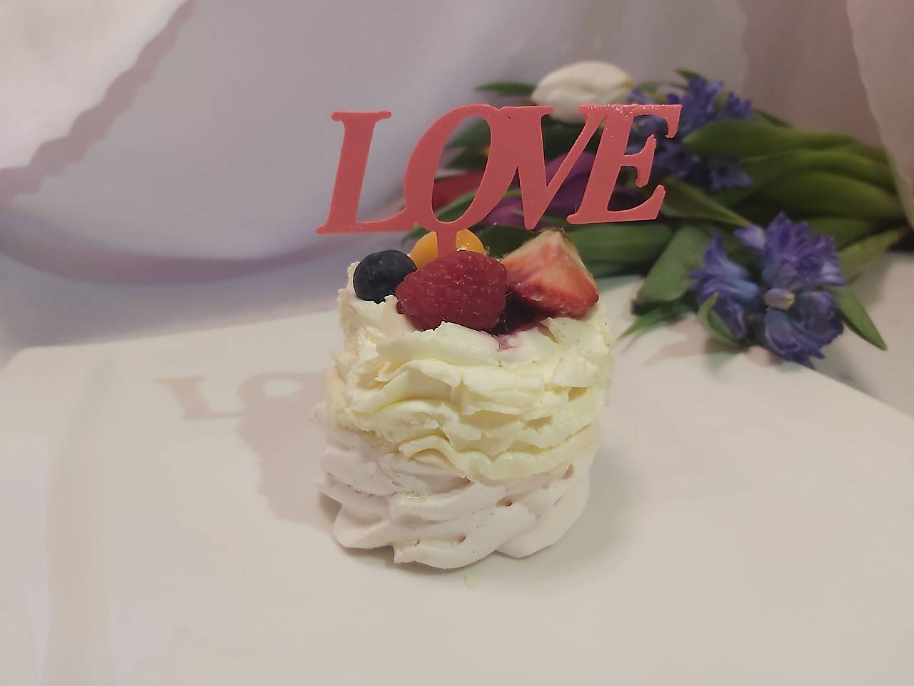 Zápich do valentínskej torty / zákusku s vlastným textom (Ružová, tlačené písmo)