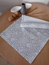 Úžitkový textil - Sivý obrus-ornamenty - 16279725_
