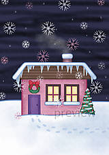 Kresby - Vianočný domček - digitálna kresba (dlhší s cencúľmi) - 16282002_