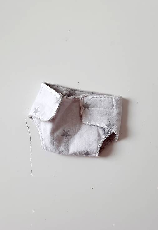 Hračky - Plienky pre bábiku (Biela s hviezdami) - 16284748_