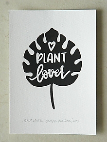 Grafika - PLANT LOVER, čierna - 16285525_