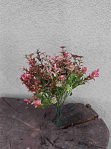 Iný materiál - Zeleň - kvietky ružové so zeleňou 35cm - dekorácia - 16284895_