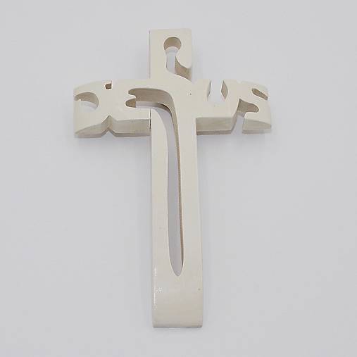 AKCIA - Svadobný križík Jesus smotanový