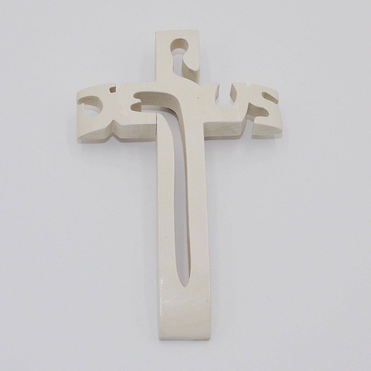 AKCIA - Svadobný križík Jesus smotanový