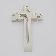 Dekorácie - Svadobný križík Jesus smotanový - 16283511_