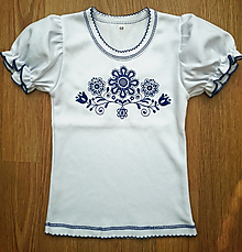 Detské oblečenie - Folklórne dievčenské tričko - 16285566_