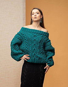 Svetre a kardigány - Dámsky oversized sveter z prírodnej alpaky - 16283337_