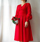 Šaty - Ľanové šaty Emma s dlhým rukávom - 16283655_