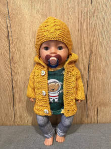 Hračky - Oblečenie pre bábiku BABY BORN 43 cm  - horčicový - 16283513_