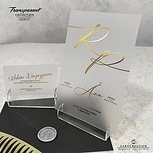 Papiernictvo - Transparentné svadobné oznámenie - zlatá I20407 - 16283184_