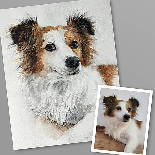 Obrazy - Akvarelový portrét vášho miláčika na želanie (30x40cm) - 16283890_