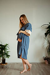 Tehotenské oblečenie - Spacia a domáca košeľa (nielen) pre tehotné a dojčiace ženy - 16283801_