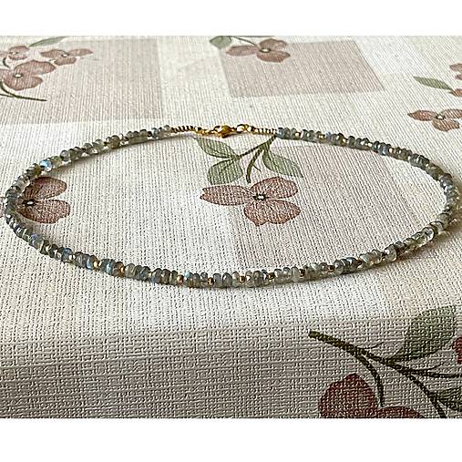 Luxury Labradorite Necklace Stainless Steel / Náhrdelník labradorit, oceľ E006