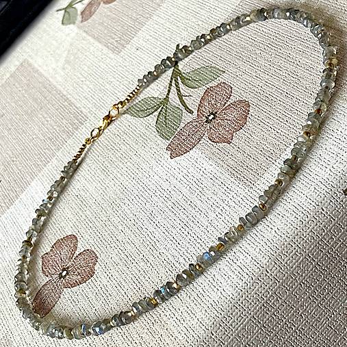 Luxury Labradorite Necklace Stainless Steel / Náhrdelník labradorit, oceľ E006