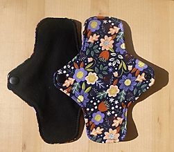 Úžitkový textil - Slipová vložka nepremokavá tmavá 18 cm (Kvety farebné) - 16287976_