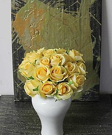 Iný materiál - Kytica žltých ruží 30cm - dekorácia - 16286418_