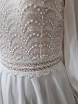 Šaty - Vintage svadobné šaty z bavlnenej krajky a dlhým rukávom - 16285715_