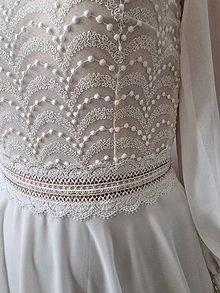 Šaty - Vintage svadobné šaty z bavlnenej krajky a dlhým rukávom - 16285715_