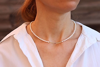 Náhrdelníky - Perlový náhrdelník - choker - 16286225_
