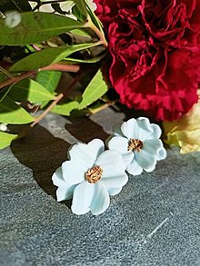 Náušnice - Malé kvetinky - napichovacie náušnice  (Modrá) - 16286840_