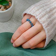 Prstene - Koralkové prstene (Modrá) - 16288121_