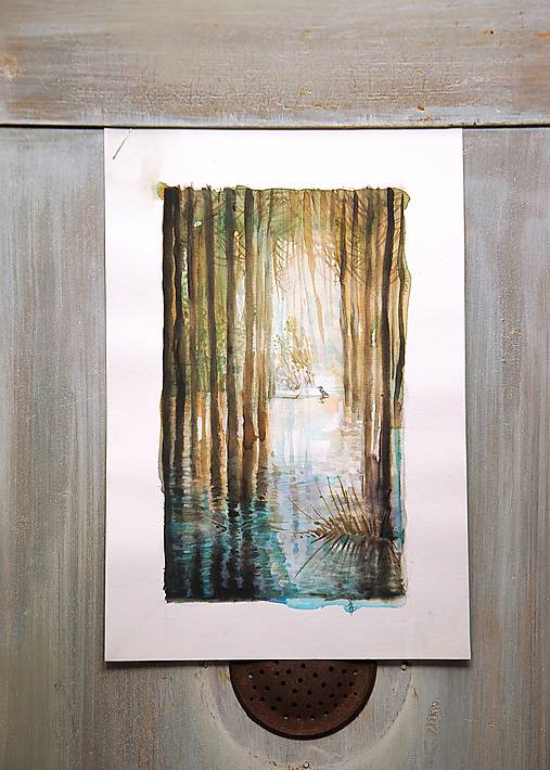 Obrazy - „Meditace s volavkou II“, print / fotoobraz - 16288598_