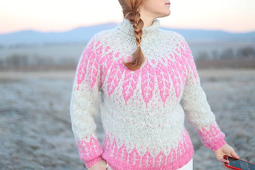 PRIADKA pletený sveter s nórskym vzorom