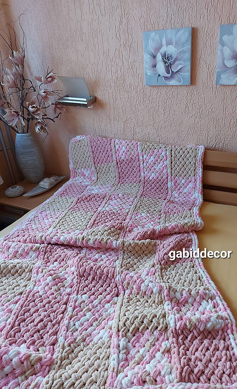 Jemnučká a ľahká deka z vlny alize puffy - pachwork