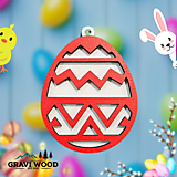 Dekorácie - Drevená veľkonočná ozdoba „Veľkonočné vajíčko č. 3“ - 16290995_