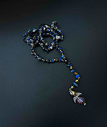 Náhrdelníky - Ruženec Lapis Lazuli s Anjelem - 16291056_