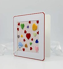 Papiernictvo - Valentínska zábava - vyšívaná pohľadnica - 16290147_