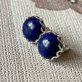 Náušnice - Lapis Lazuli Stud Earrings / Napichovacie náušnice s lazuritom E007 - 16292811_