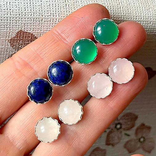 Lapis Lazuli Stud Earrings / Napichovacie náušnice s lazuritom E007