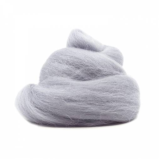 Vlna na plstenie, 100% merino, 20g (šedá jemná, dostrieborna 114)