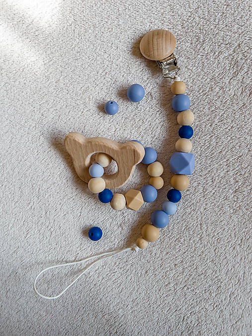 Detské doplnky - Retiazka na cumlík + hryzátko - 16292562_