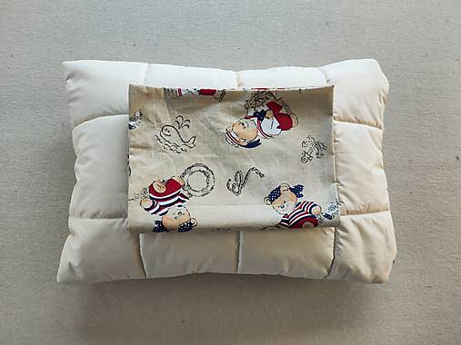 Detský textil - VLNIENKA Detská obliečka na vankúš 40 x 60 CM  na mieru 100% bavlna Macko námorník - 16293814_