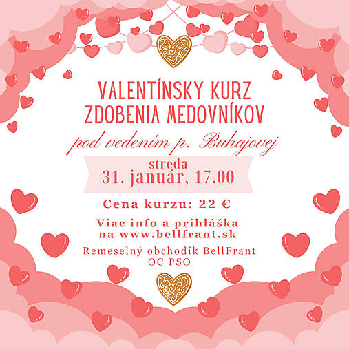 Valentínsky kurz zdobenia medovníkov pre začiatočníkov