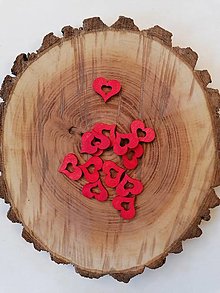 Svadobné pierka - Červené drevené srdiečko prázdne 2x1,5cm - 16292029_