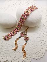 Sady šperkov - Ružový náramok a náušnice - 16291537_