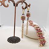 Sady šperkov - Ružový náramok a náušnice - 16291539_