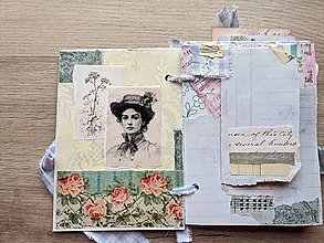 Papiernictvo - Vintage zápisník vytvorený scrapbook technikou 01 - darček pre romantickú dušu - 16294341_