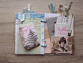 Papiernictvo - Vintage zápisník vytvorený scrapbook technikou 02 - darček pre romantickú dušu - 16294445_