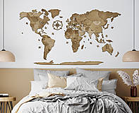 Dekorácie - 3D drevená puzzle mapa sveta - 16293795_