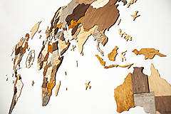 Dekorácie - 3D drevená puzzle mapa sveta - 16293889_