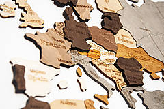 Dekorácie - 3D drevená puzzle mapa sveta - 16293891_