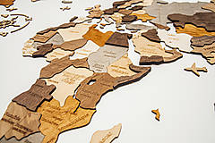 Dekorácie - 3D drevená puzzle mapa sveta - 16293893_