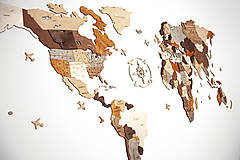 Dekorácie - 3D drevená puzzle mapa sveta (200x110cm - Žltá) - 16293940_